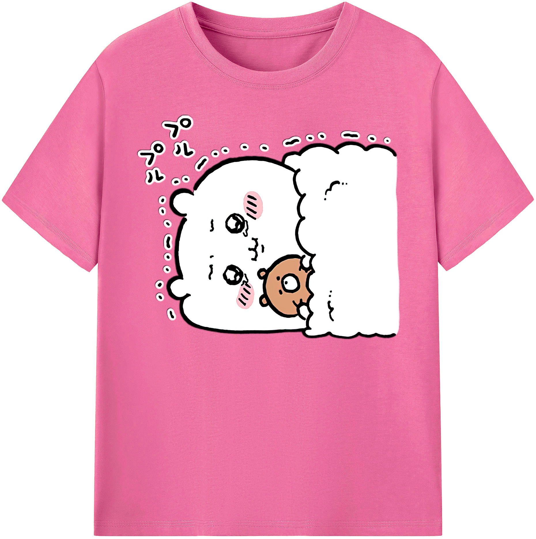 （画像用） ちいかわ ちいかわ Chii-kawa chiikawa レディースカジュアルプリントTシャツ（綿100％）
